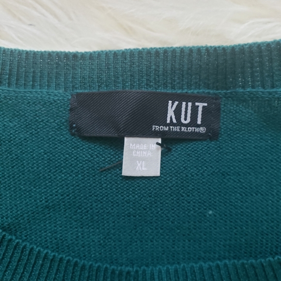 KUT From The Kloth Teal Square Shoulder Sweater - Picture 5 of 7